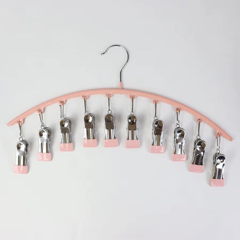Space-Saving Organizer with 10 Strong Clips for Effortless Closet Storage
