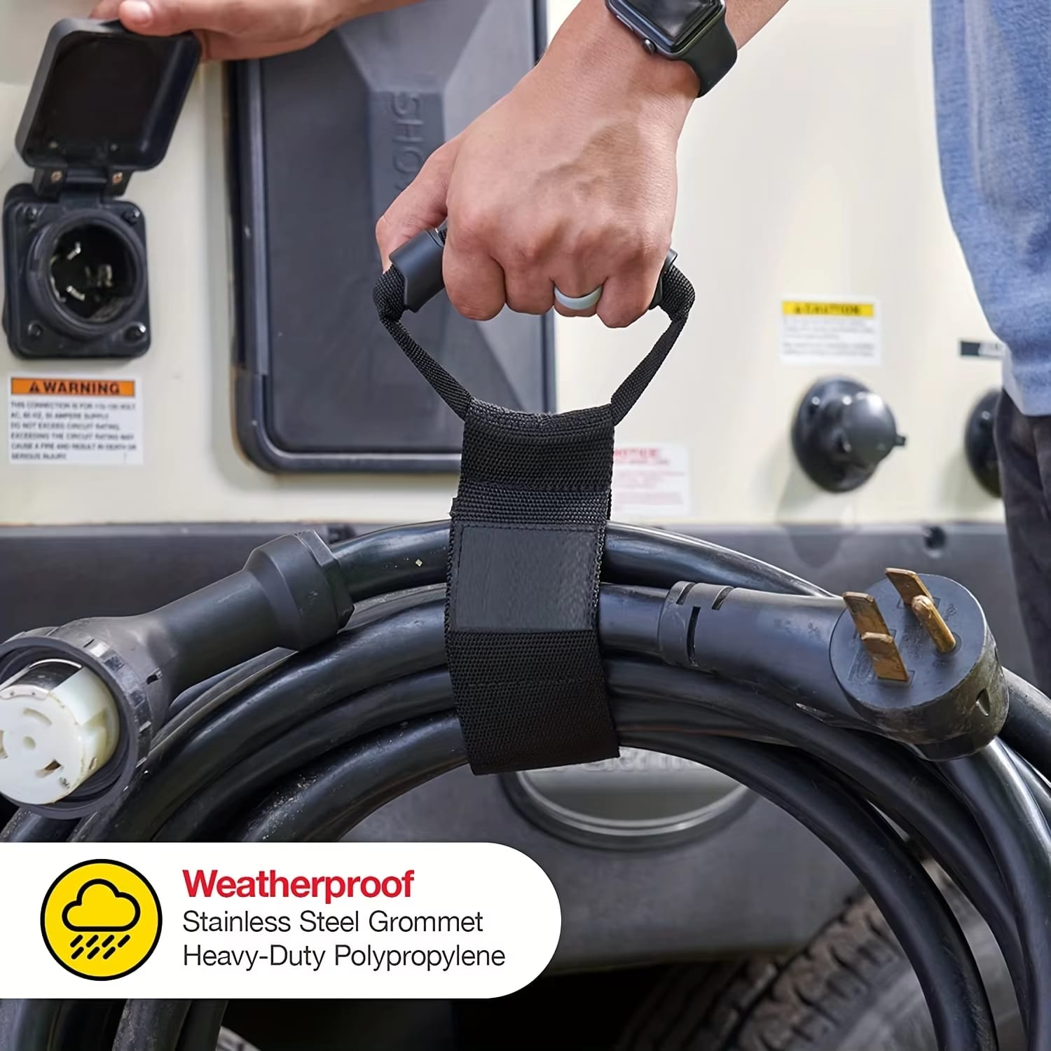 Heavy Duty Extension Cord Strap Holder