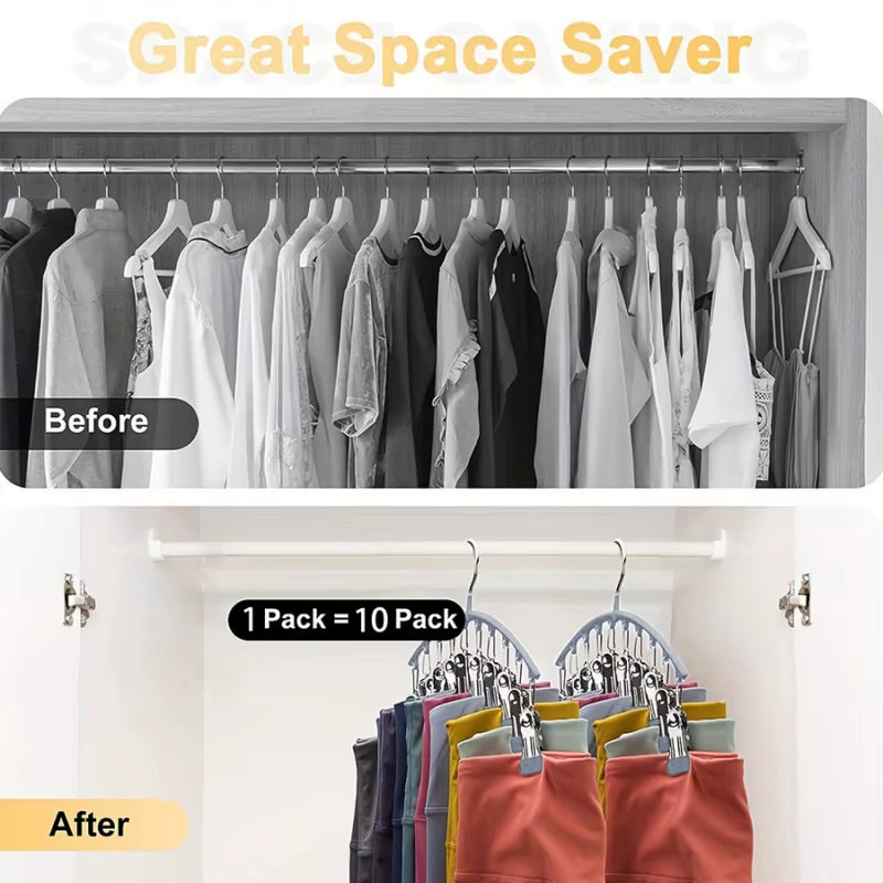 Space-Saving Organizer with 10 Strong Clips for Effortless Closet Storage